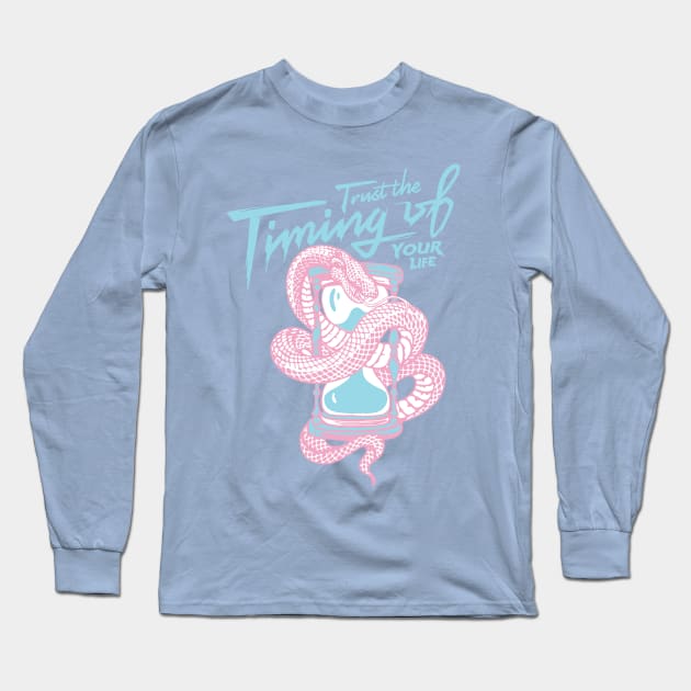 Trust The Timing Of Your Life Long Sleeve T-Shirt by CHAKRart